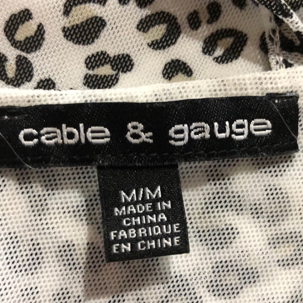 Cable & Gauge Leopard Print Top Size Medium - image 6